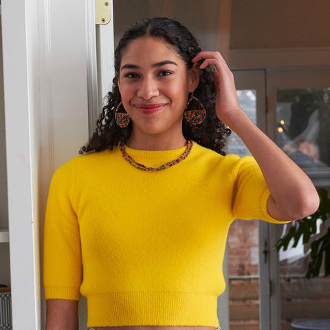WorldFinds - Kantha Milieu Filled Teardrop Earrings