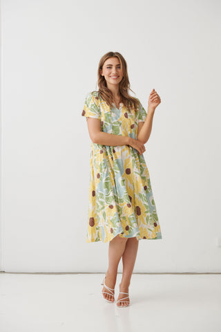 Holmes & Fallon - Sunflower Fields Dress with Vertical Panels