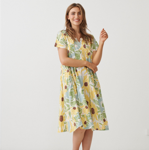 Holmes & Fallon - Sunflower Fields Dress with Vertical Panels