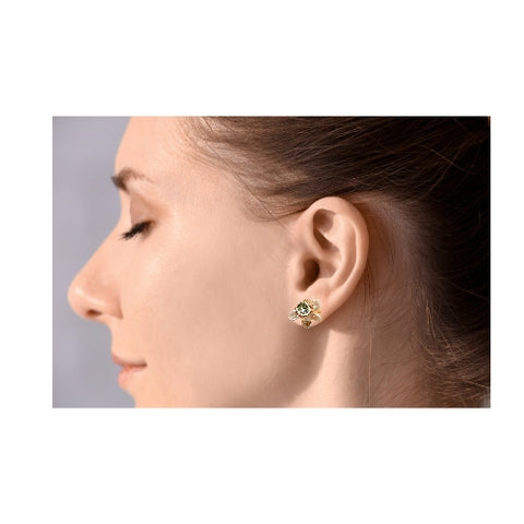 MCLuxe-Celeste Bloom- Shell & Green Crystal Earrings -R0104109