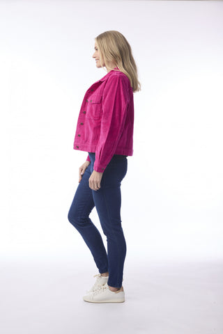 Orientique - Cord Biker Jacket - Deep Pink