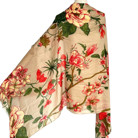 AUTN -  Floral Scarf - Beige - SC310133-02