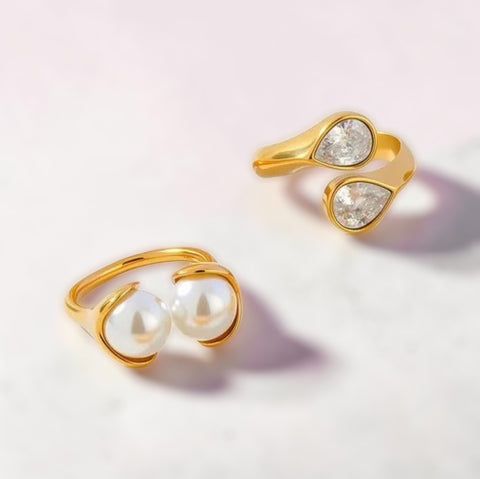 MCLuxe - Vivienne Gold Plated Pearl Ring