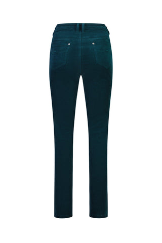 Vassalli - Narrow Leg Full Length Pinwale Cord Pant - Peacock