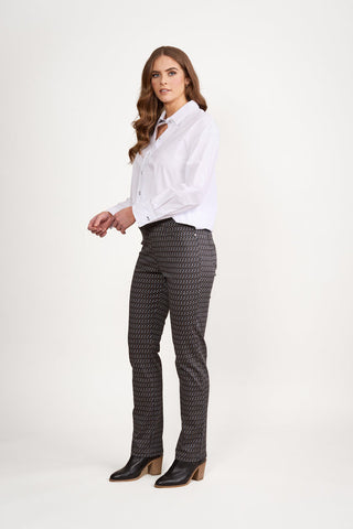 Vassalli - Slim Leg Full Length Printed Pull On - Solar