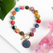 WorldFinds - Kantha Threadburst Toggle Bracelet