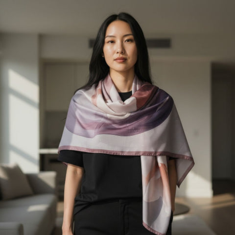 Melange - Soft Taupe Silk Scarf