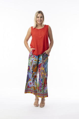 Orientique - Wide Leg Cotton Pant-Ipanema