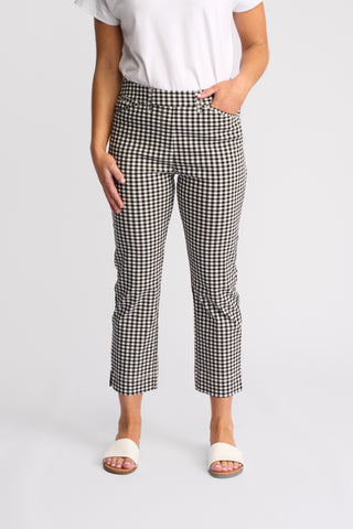 Vassalli - Tint 7/8 Pull On Pant - Black Gingham