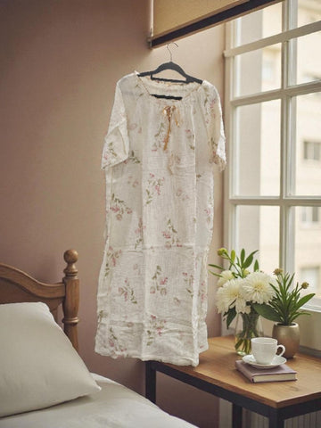 May Twenty - Printed Cotton Nightie - Floral - Pink