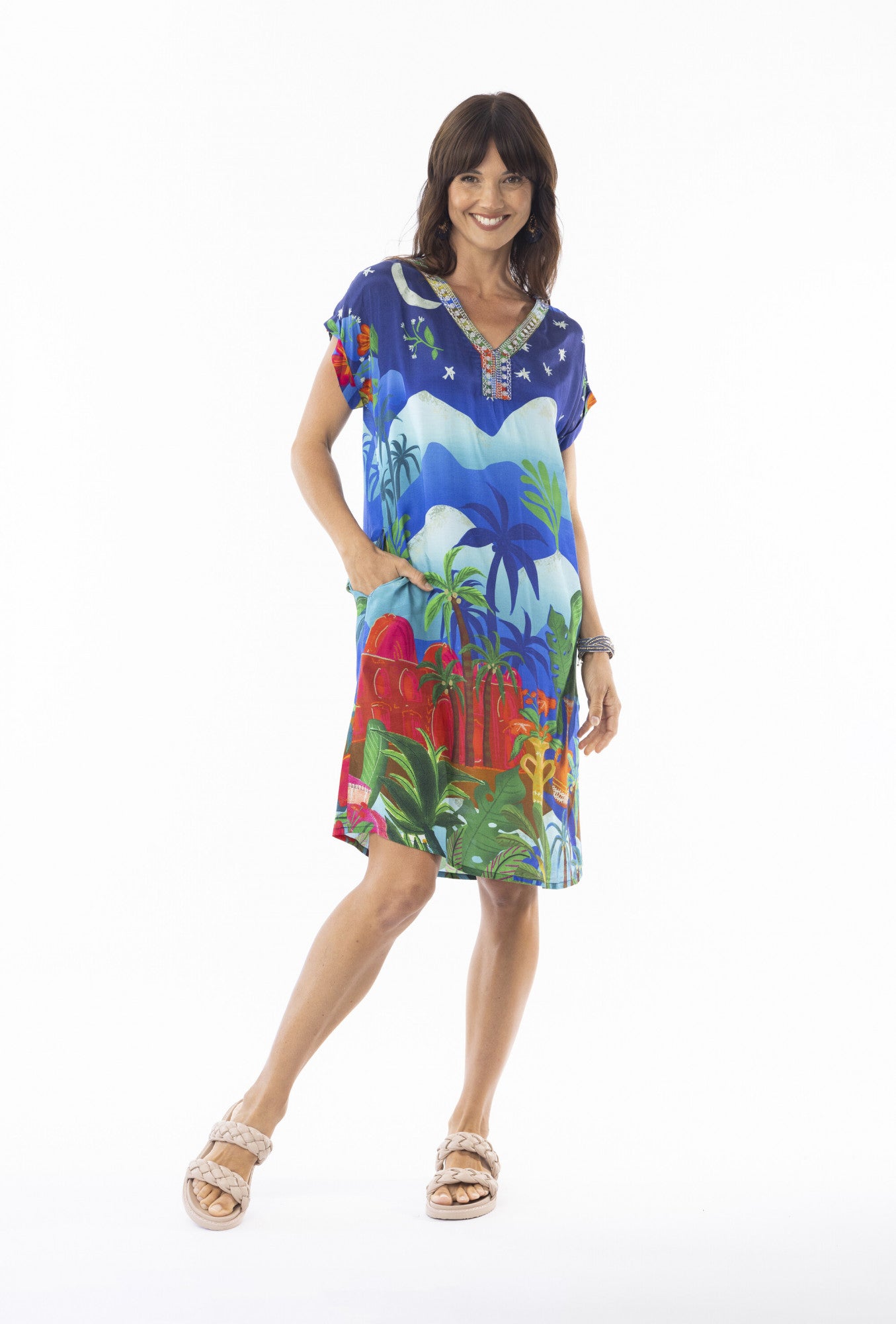 Escape by OQ - Arabian Nights Dress With Short Sleeve