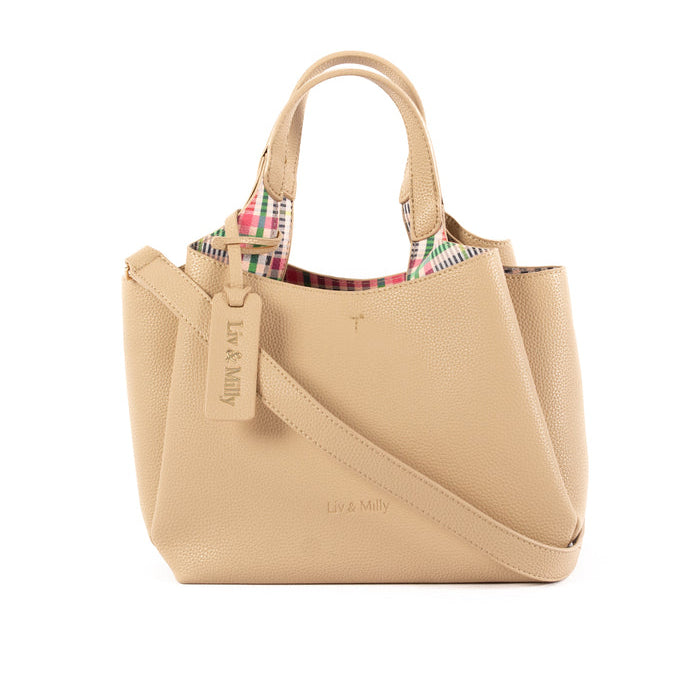 Liv & Milly - Taylor Bag - Latte Gingham