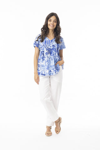 Orientique - Okayama Top Pleated - Blue