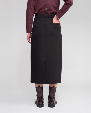 Vassalli - Falcon Midi Length Knit Skirt - Black