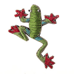 Blue Scarab - Statement Hand Beaded Brooch-Frog Green