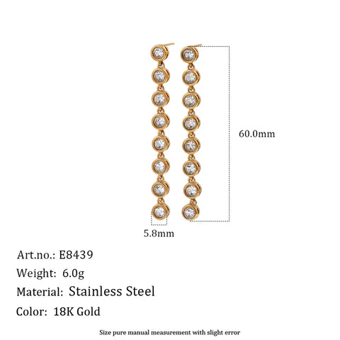 MCLuxe - Aura 18K GP Crystal Drop Earrings – Waterproof