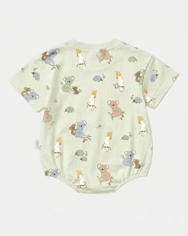 Toshi - Onesie S/S Bubble Arcadia - Gumnut Babies - Eucalyptus