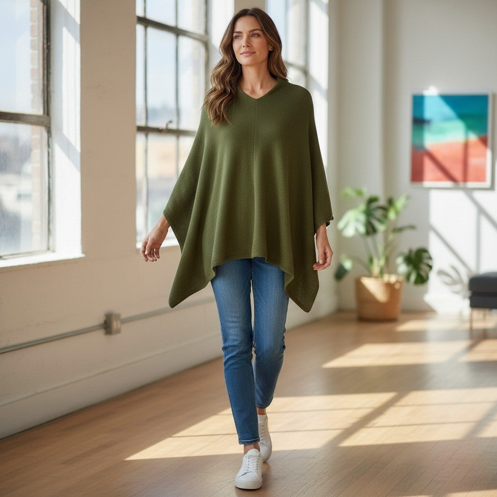 AUTN - Multi-Way Wearing Poncho - Green - PH210540-04