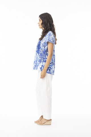 Orientique - Okayama Top Pleated - Blue