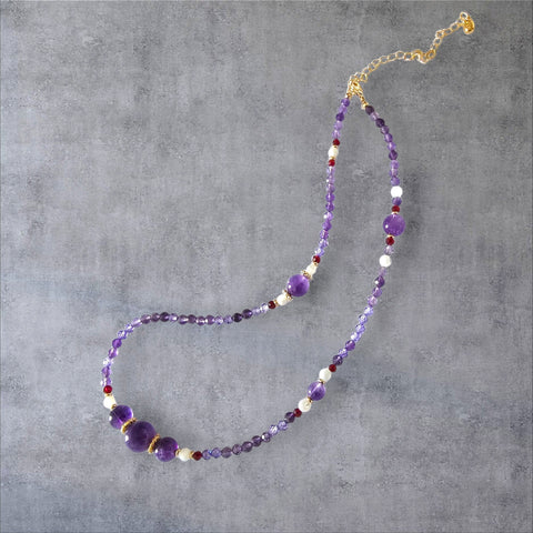 MCLuxe-Celeste Bloom- Grape Dew Necklace -XL01179