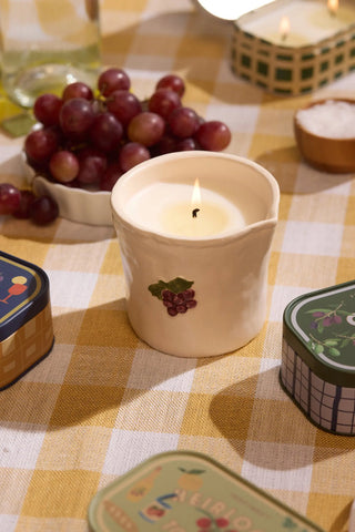Paddywax - Bistro Embossed Ceramic Boxed Candle- Bordeaux Grape
