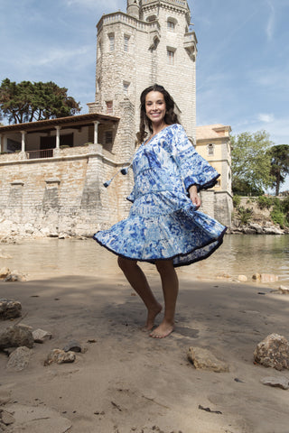 Orientique - Okayama Organic Cotton Layer Frill Sleeve Tiered Dress