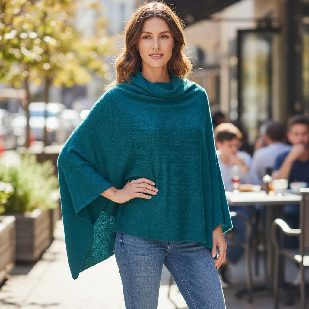 AUTN - Multi-Way Wearing Poncho - Teal - PH210540-18
