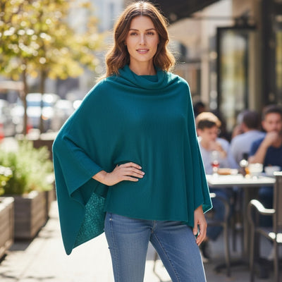 AUTN - Multi-Way Wearing Poncho - Teal - PH210540-18