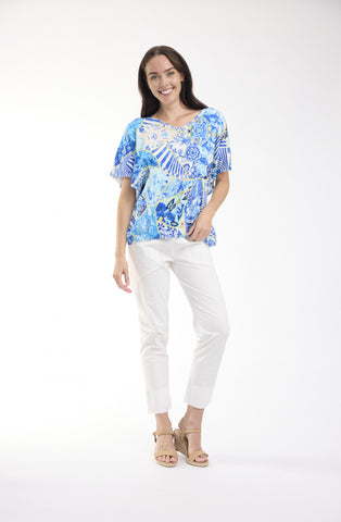 Orientique - Cotton Knit Digital Print Top - 50 Years Oriental