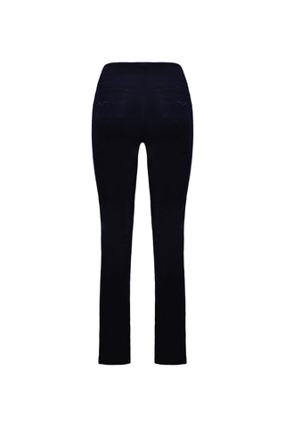 Vassalli - Slim Leg Full Length Pinwale Cord Pull On - Midnight