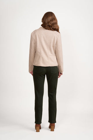 Vassalli - Long Sleeve Lined Zip Up Jacket with Front Zip detailing - Dune