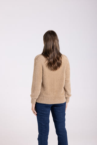 Two T's - Fluffy Cardigan - Oat