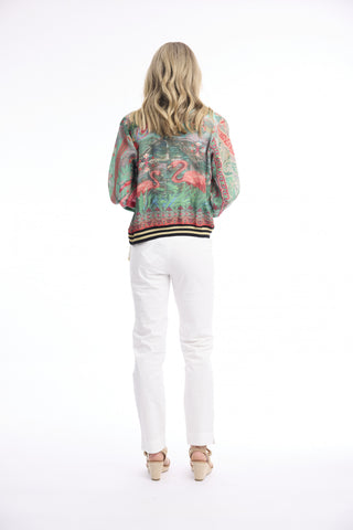Orientique - Zippered Rayon Jacket - Flemingo