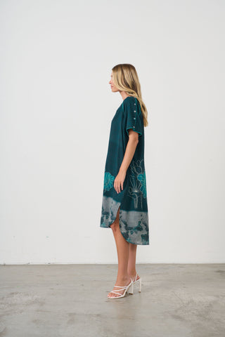 Holmes & Fallon - Scoop Hem Dress-Lotus Print