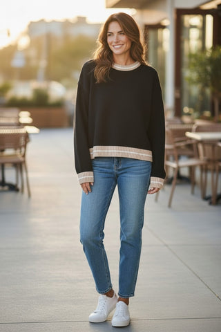 Bromley - Clara Trimmed Jumper - Black