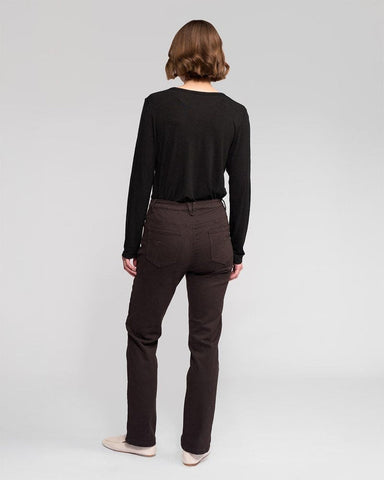 Vassalli - Column Slim Leg Knit Pant - Chocolate