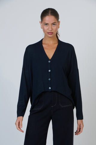 Namastai - V Neck Oversize Cardigan - Bleu