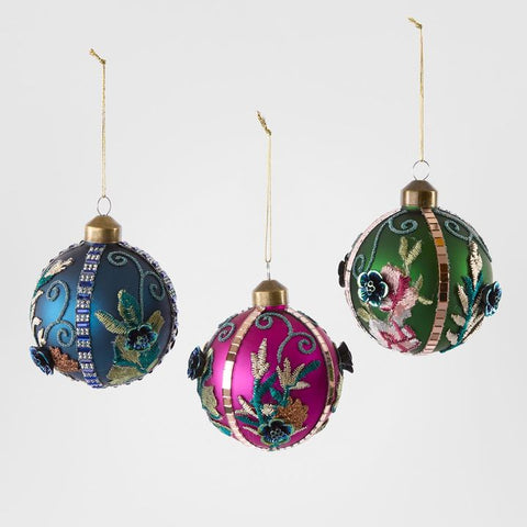 Florabelle - Brocade Mixed Baubles - Box Set of 3