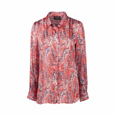 Vassalli - Long Sleeve Shirt with Button Placket Back - Blaze