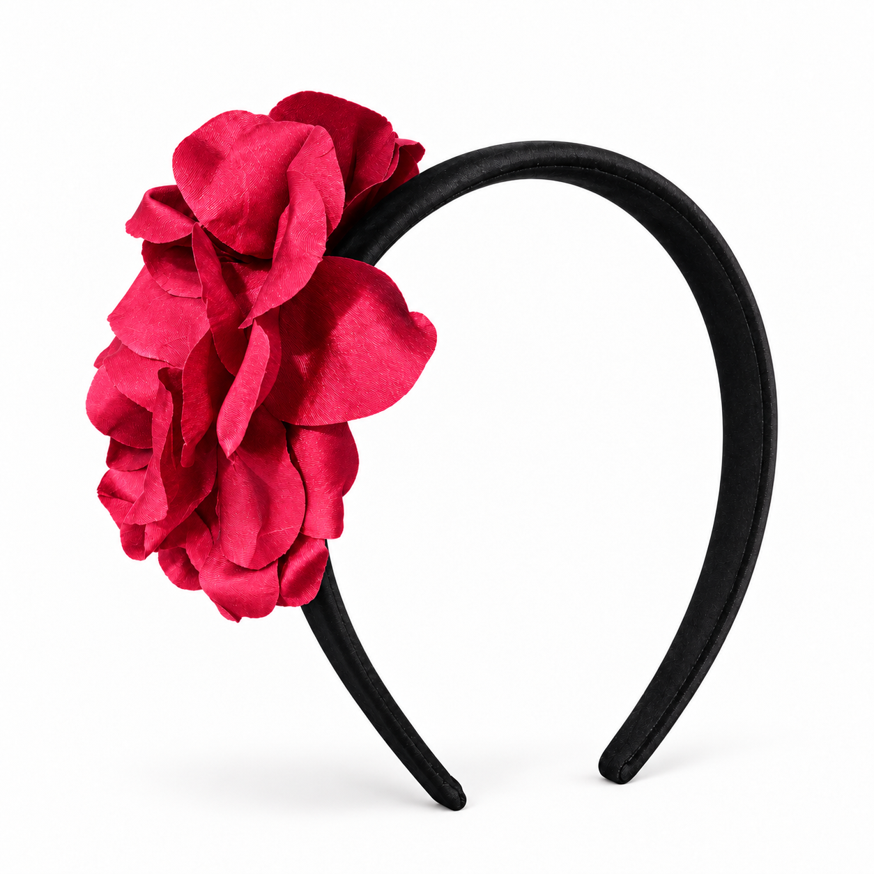 Melange - Petal Bloom Fascinator Headband – Deep Raspberry