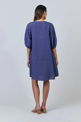 Naturals by O&J - Linen A Linen Dress-Blueberry