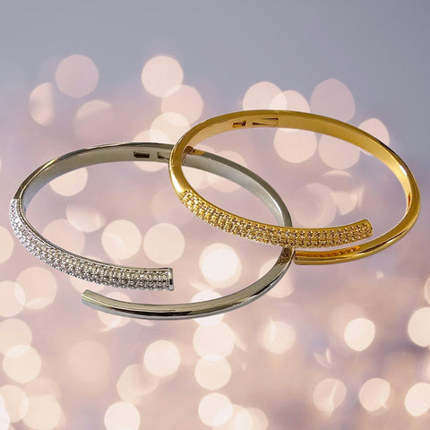 MCLuxe - Lumière Paved Open Ended  Bangle Braclet