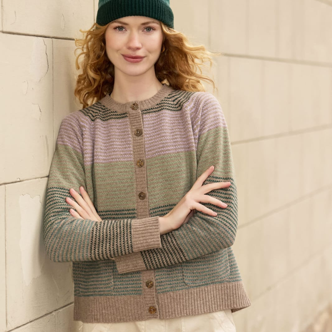 Mansted - Loire - Lambswool Cardigan - Mushroom