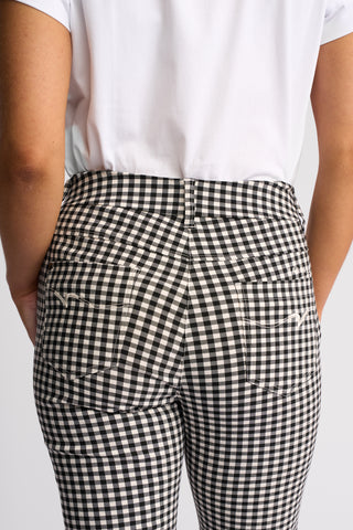 Vassalli - Tint 7/8 Pull On Pant - Black Gingham