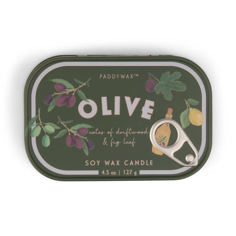 Paddywax - Bistro Olive Printed Tin Candle - Fig & Olive