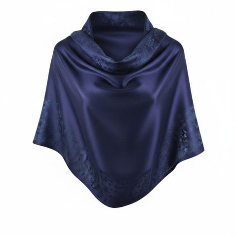 AUTN - Double Sided Paisley Border Wrap - Navy - P91322-8Nvy