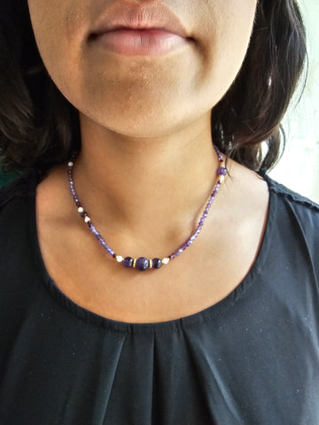 MCLuxe-Celeste Bloom- Grape Dew Necklace -XL01179