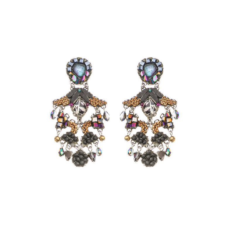 Ayala Bar - C2373 Obsidian Set, Chic Black Earrings - Raven