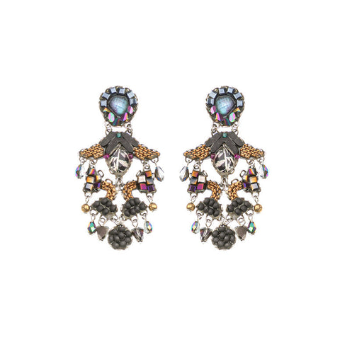 Ayala Bar - C2373 Obsidian Set, Chic Black Earrings - Raven