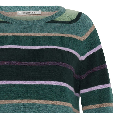 Mansted - Aline Lambswool Embroidered Crewneck Jumper - Cold Green